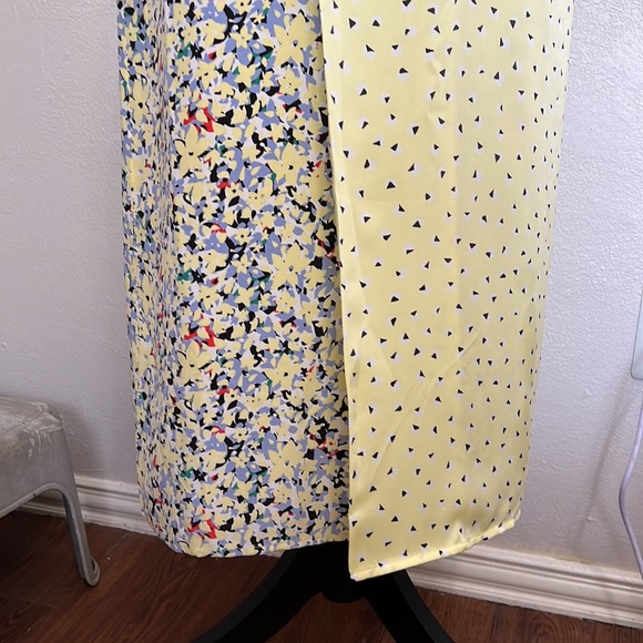 New Equipment Wrap Front Muti Media Silk Midi Dress Yellow Size 4 - Picture 3 of 16